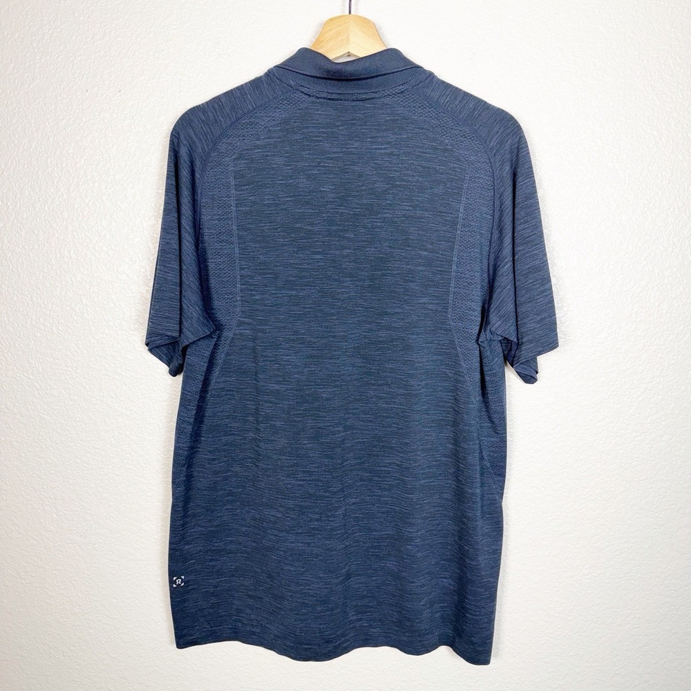 Lululemon Size Large Mens Metal Vent Tech Performance Polo Shirt in Navy Blue - Picture 4 of 7